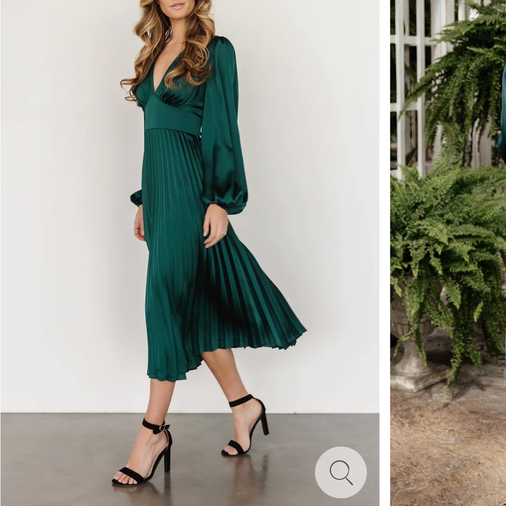 Baltic Born Louie Pleated Midi Dress in green